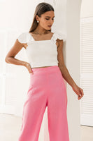 Sofia Linen Pants - Candy Pink
