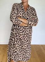 Oversized Shirt Dress - Leopard